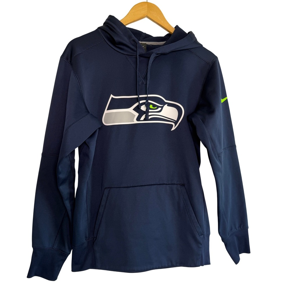 Nike Seattle Seahawks NFL Dri-FIT Navy Blue Pullover Hoodie Mens‎ S 829458-419